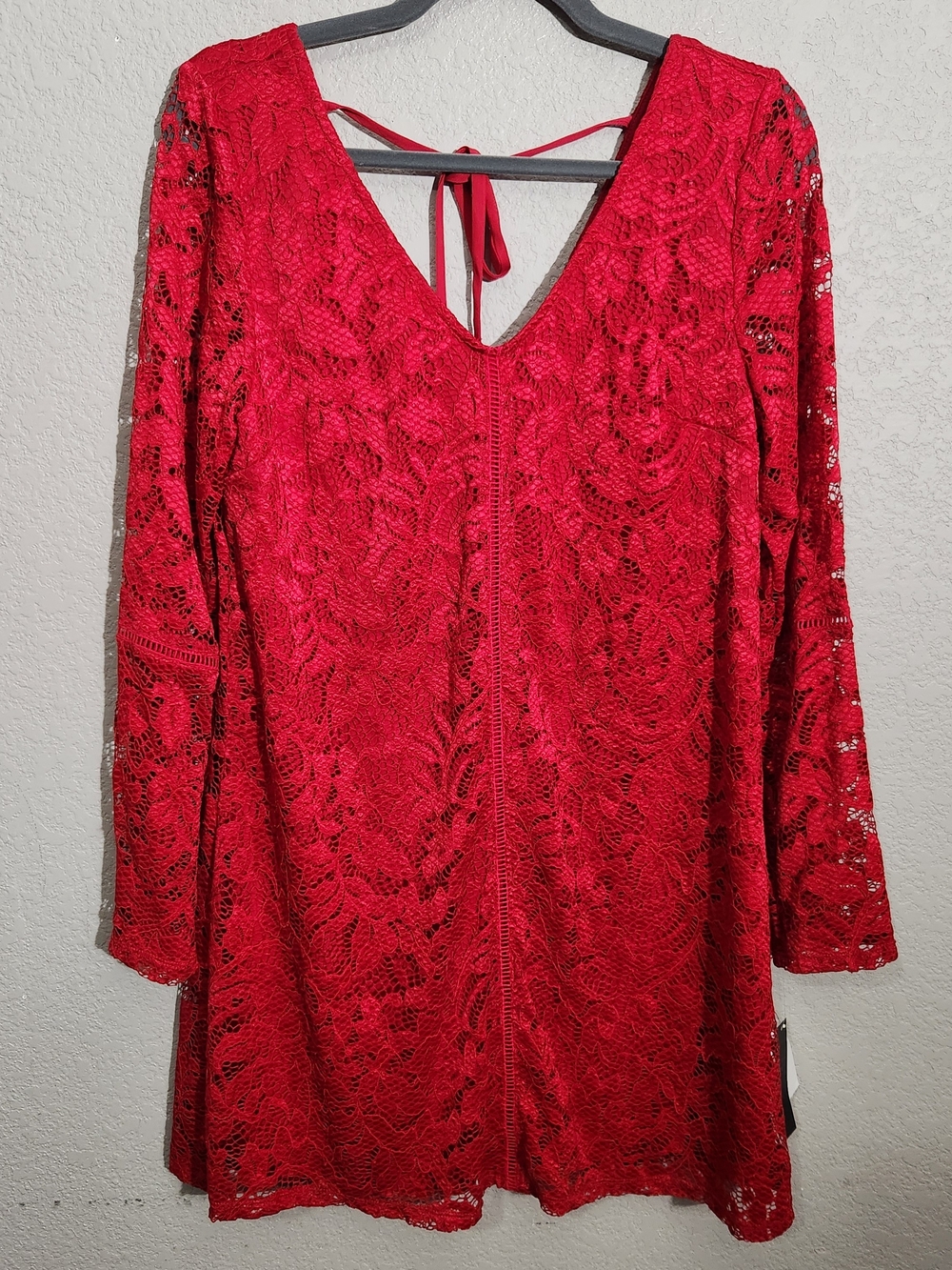 Speechless Red Lace V-Neck Women's Dress